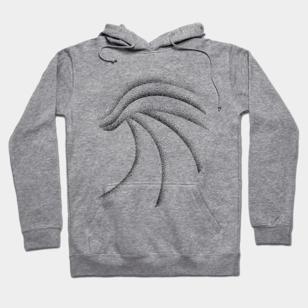 Big Breaking Wave Stippled Art Hoodie by JDP Designs